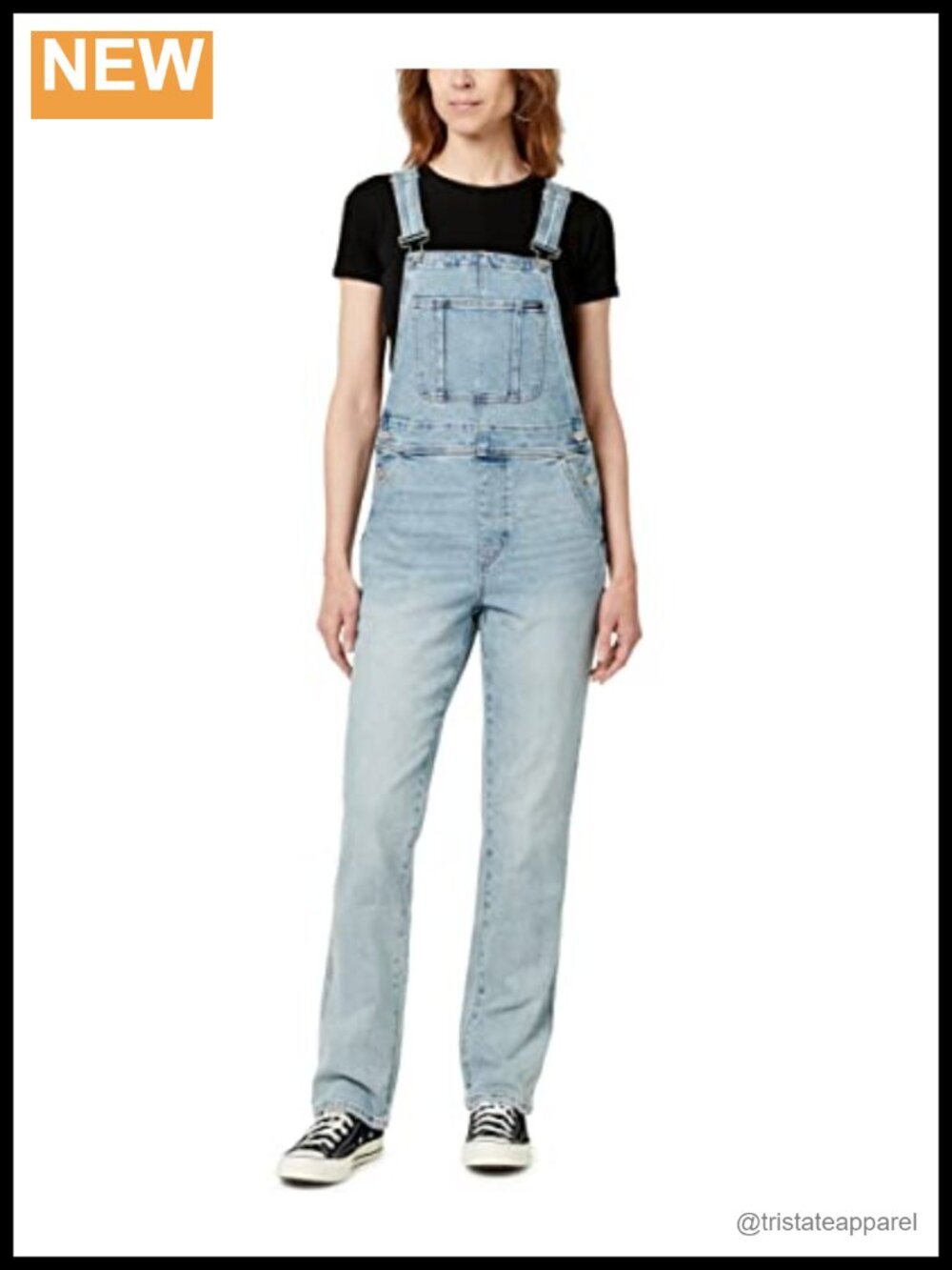 Women's Denim Overalls Straight Leg Adjustable Straps